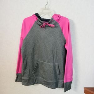 Danskin Now Girls Hoodie Size L  12/14 Pink Gray Pullover